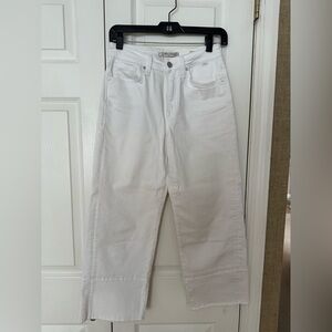 Mavi Women's White Cropped Flare Jeans